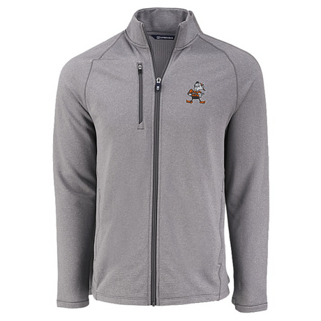 Browns Cutter and Buck Men's Grey Peshastin Eco Fleece Full Zip Jacket