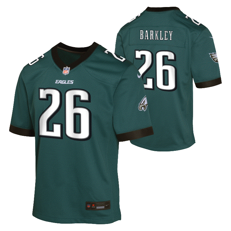 Eagles Saquon Barkley Youth Nike Game Jersey – Pro Football Hall of Fame