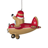 49ers Santa Airplane Ornament Pro Football Hall of Fame