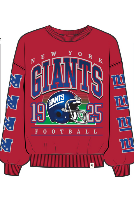 Giants 2025 '47 Brand Women's Go Big Oversized Crewneck