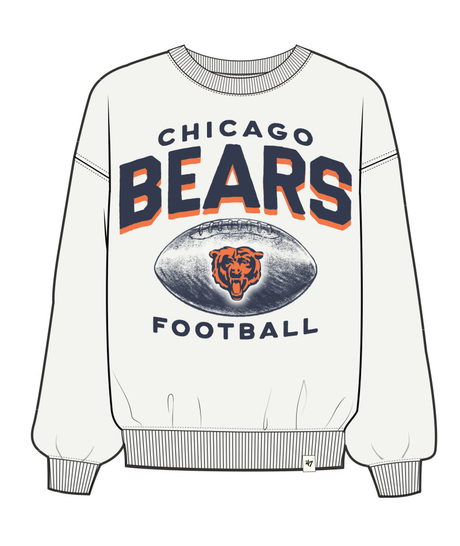Bears 2025 '47 Brand Women's Arch Cloud Oversized Crewneck