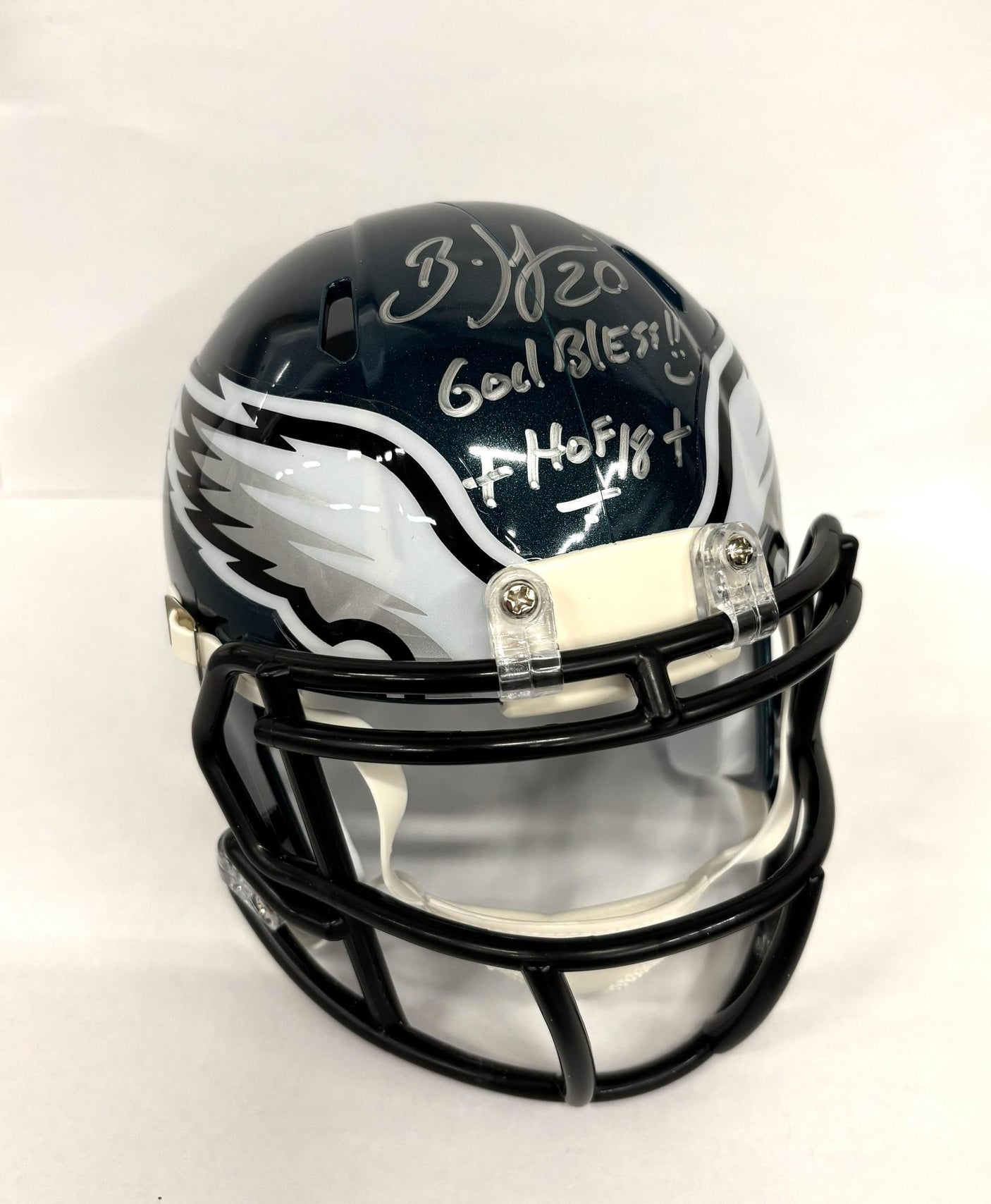 Brian Dawkins Autographed Eagles Speed Mini Helmet With Limited Edition Inscriptions