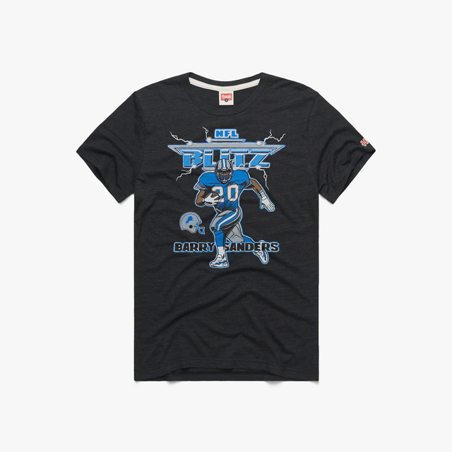 Lions 2025 Homage Men's NFL Blitz Barry Sanders T-Shirt