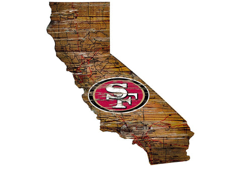 49ers Distressed State Sign With Team Logo