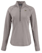 Ravens Cutter and Buck Women's Grey Peshastin Eco Fleece Half Zip Pullover
