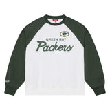 Packers 2026 Mitchell & Ness Women's NFL Head Coach Raglan Crewneck Pro Football Hall of Fame