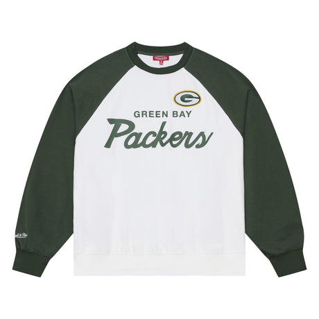 Packers 2026 Mitchell & Ness Women's NFL Head Coach Raglan Crewneck Pro Football Hall of Fame