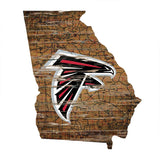 Falcons Distressed State Sign With Team Logo