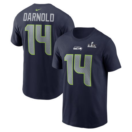Seahawks Sam Darnold 2026 Men's Super Bowl LX (60) Name and Number T-Shirt