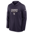 Vikings 2026 Nike Men's Rivalries Collection Sideline Dri-FIT Long-Sleeve Hooded Top Pro Football Hall of Fame