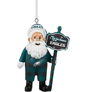 Eagles Santa Overalls Ornament