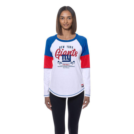 Giants 2025 New Era Women's White Long Sleeve T-Shirt