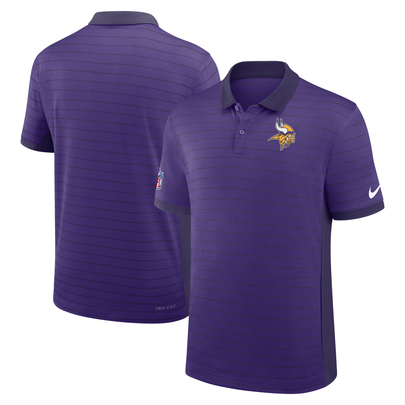 Vikings 2026 Nike Men's Dri-Fit Striped Polo
