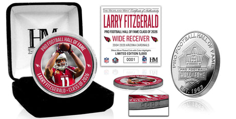 Larry Fitzgerald Class of 2026 Hall of Fame Induction Silver Plated Coin - DS