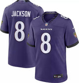 Ravens Lamar Jackson 2026 Nike Men's Purple Game Jersey