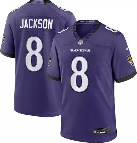 Ravens Lamar Jackson 2026 Nike Men's Purple Game Jersey Pro Football Hall of Fame