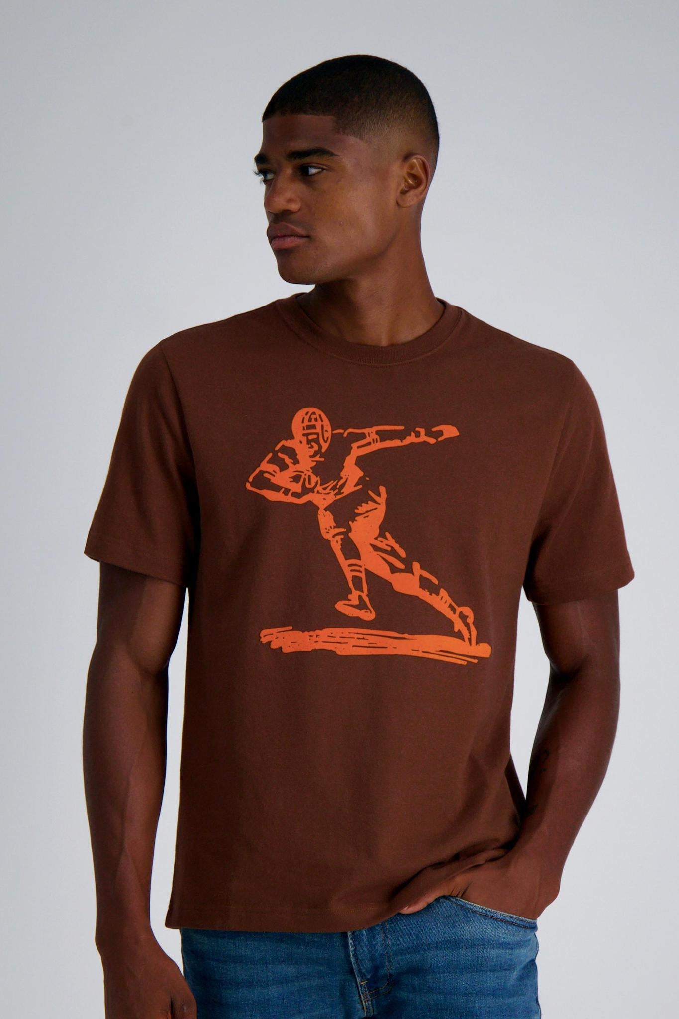 Pro Football Hall of Fame X Haggar - Brown Vintage Player Graphic T-Shirt