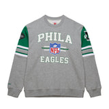 Eagles Men's Mitchell & Ness All Over Vintage Logo Crewneck