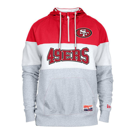 49ers 2024 New Era Men's Throwback Quarter Zip Hood