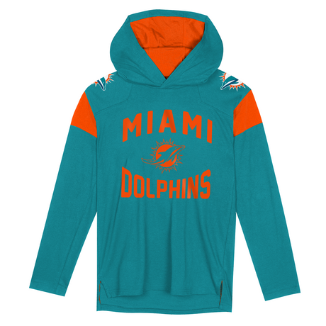 Dolphins Kids NFL The Champ is Here Long Sleeve Hooded T-Shirt