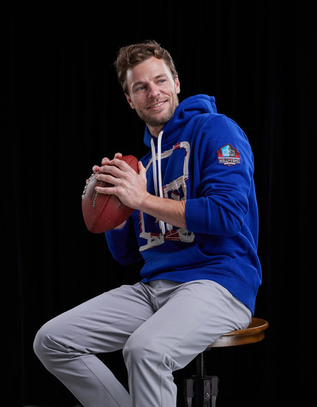 Pro Football Hall of Fame X Haggar - Navy and Red Graphic Helmet Pullover Sweatshirt