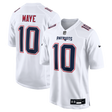 Patriots Drake Maye Men's Tundra White Nike Game Jersey