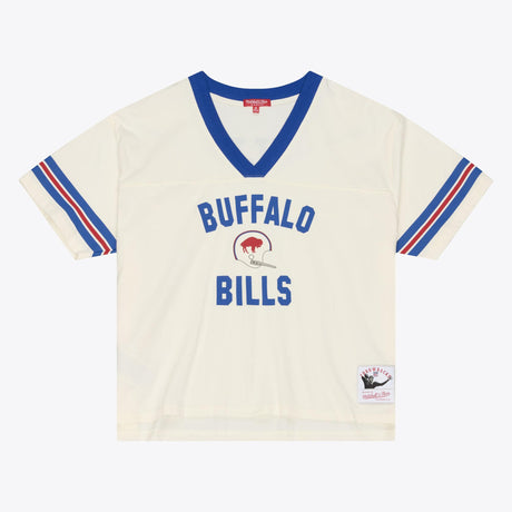 Bills 2026 Mitchell & Ness Women's Retro Roots Crop Boxy Yoke T-Shirt