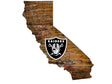 Raiders Distressed State Sign With Team Logo