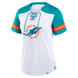 Dolphins Women's Nike Foiled Fashion Lace Up T-Shirt