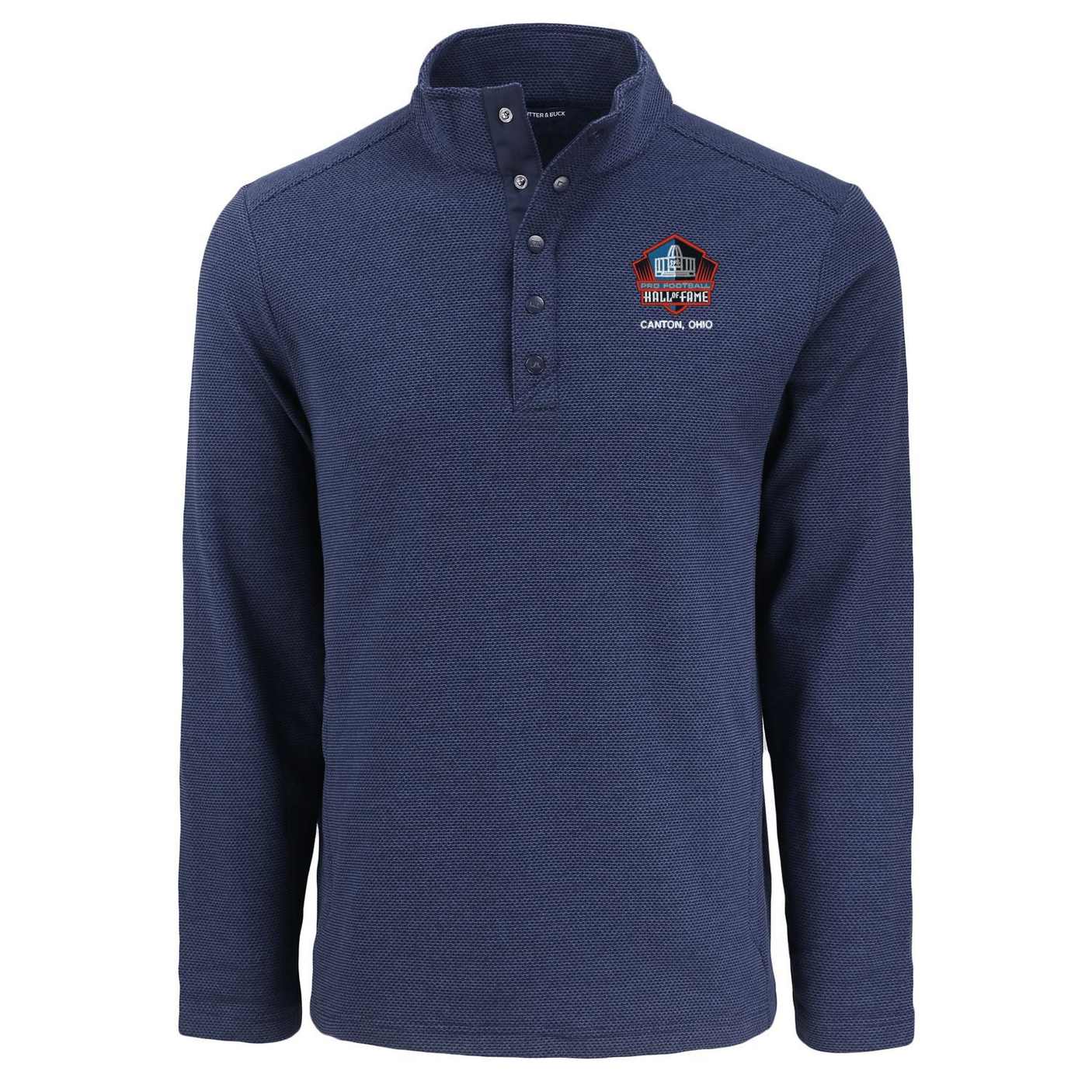 Hall of Fame Cutter and Buck Men's Navy Hunts Point Eco Fleece Snap Pullover