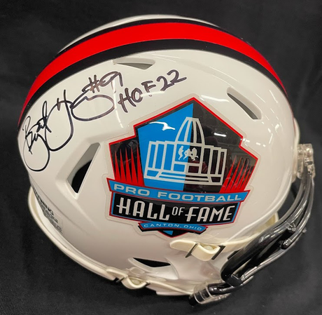 Bryant Young Class of 2022 Autographed Hall of Fame White Mini Helmet With HOF Inscription