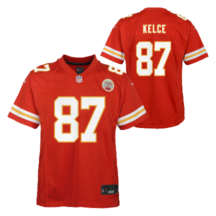 chiefs gear Youth Kansas City Chiefs Travis Kelce Nike Red Team Color Game Jersey