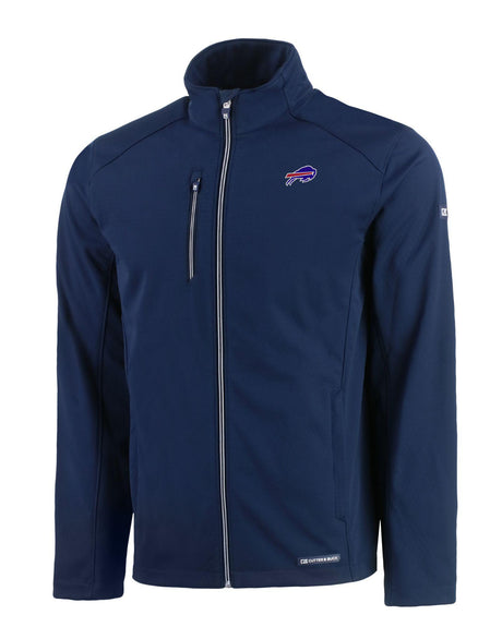 Bills Cutter and Buck Men's Navy Evoke Eco Softshell Full Zip Jacket