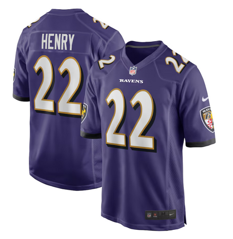 Ravens Derrick Henry Men's Purple Nike Game Jersey