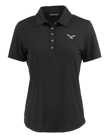 Eagles Cutter and Buck Women's Black Coastline Epic Comfort Eco Polo