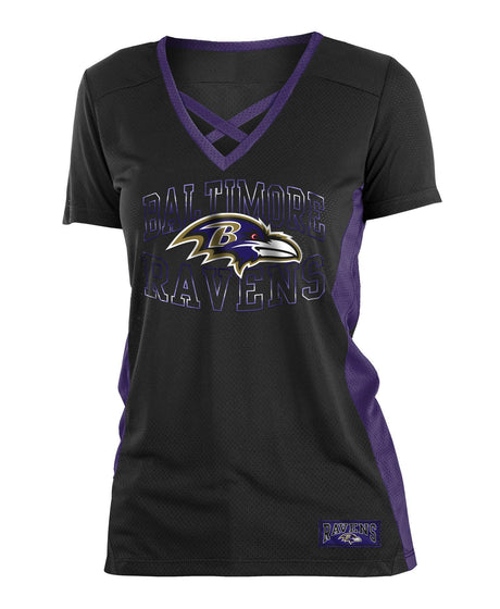 Ravens Women's 5th & Ocean V-Neck Mesh T-Shirt