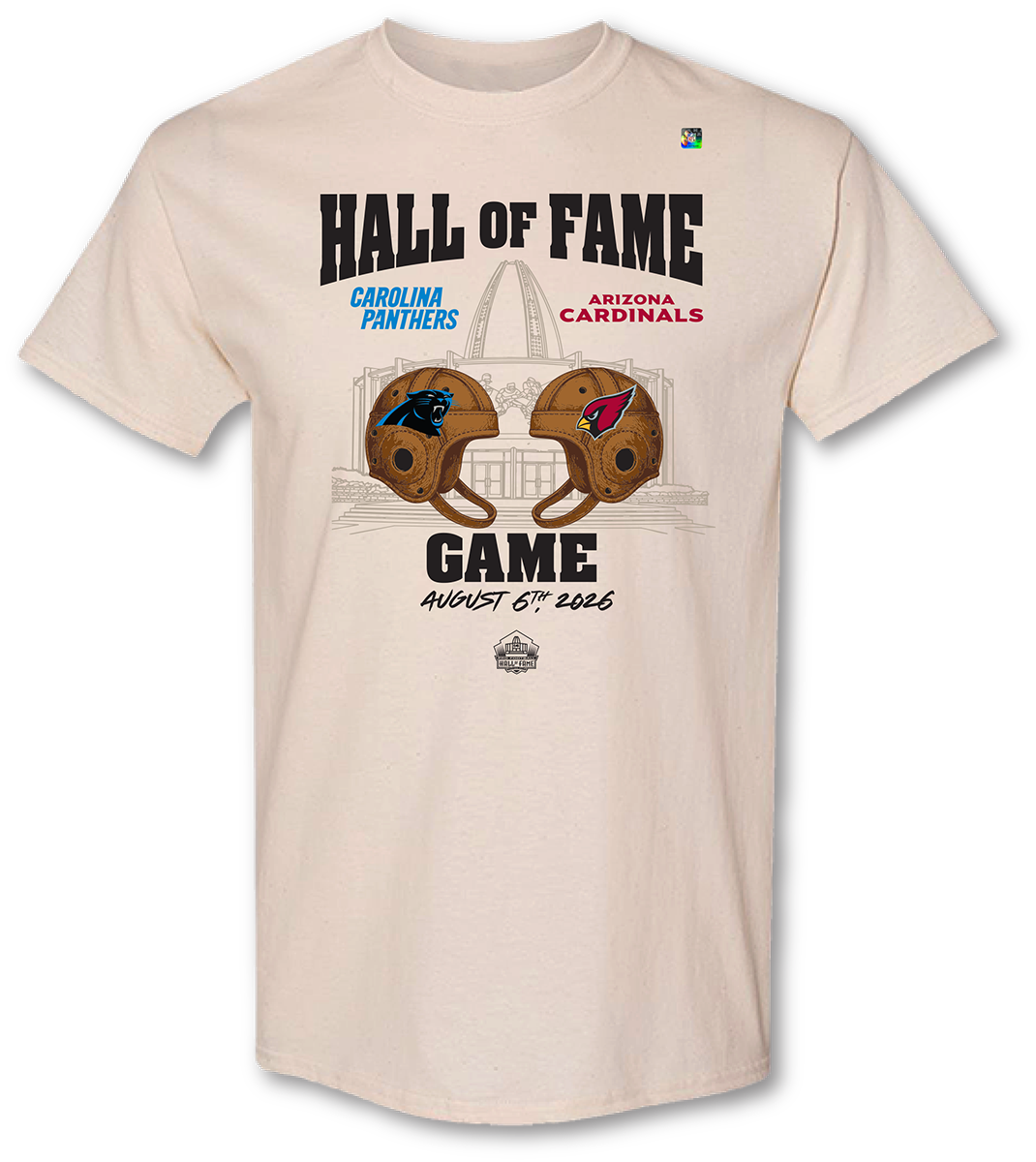 Hall of Fame Game 2026 Men's Dueling Throwback Helmets T-Shirt