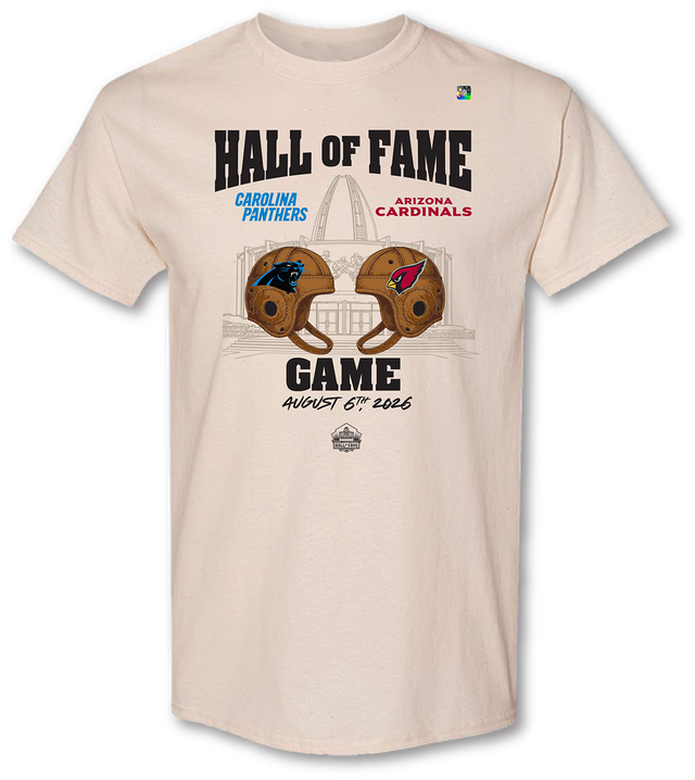 Hall of Fame Game 2026 Men's Dueling Throwback Helmets T-Shirt