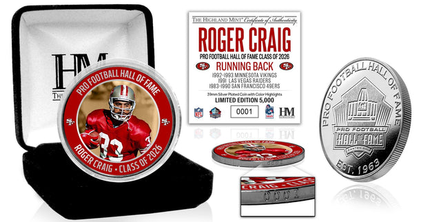 Roger Craig Class of 2026 Hall of Fame Induction Silver Plated Coin