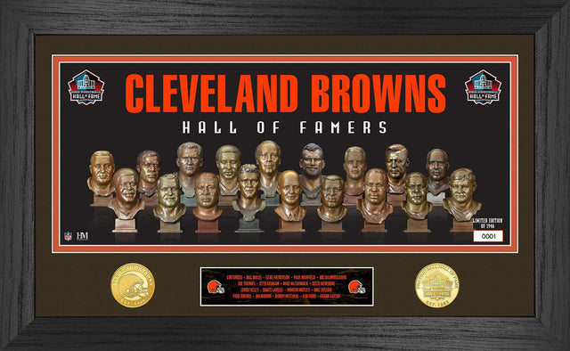 Browns Hall of Fame Busts 10x18 Pano Photo Mint