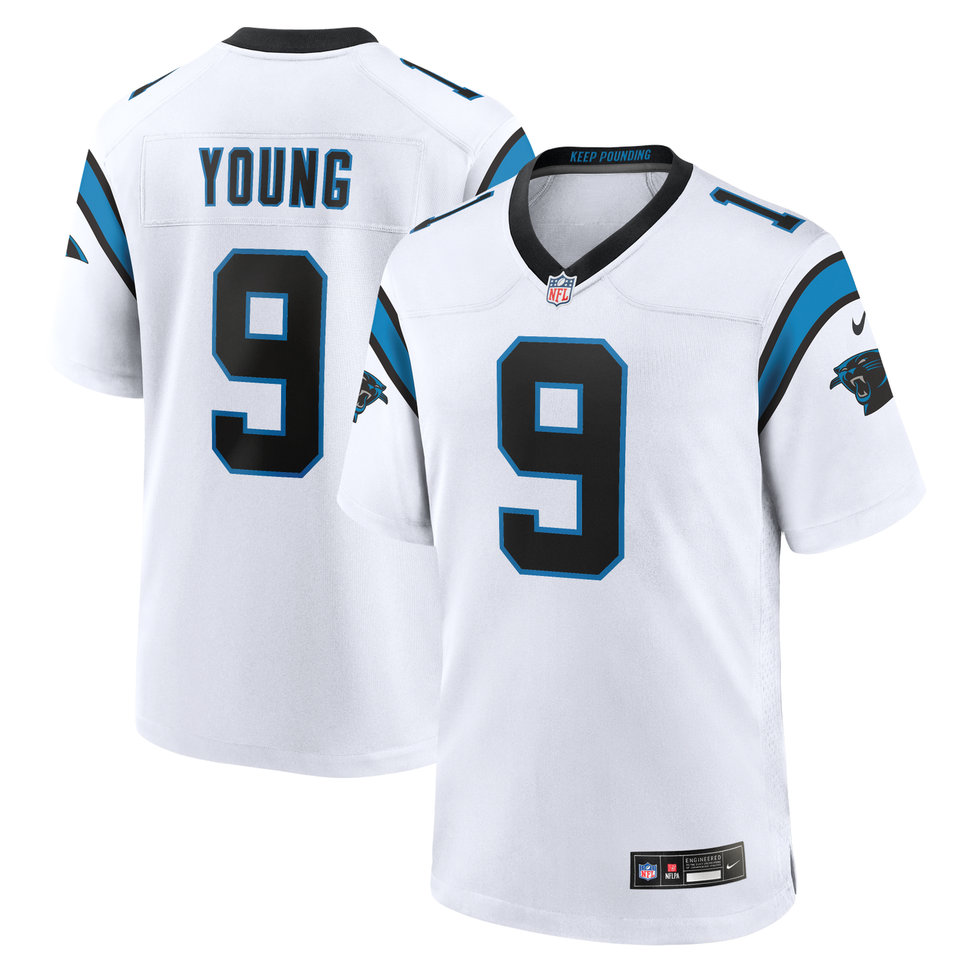 Panthers Bryce Young Men's White Nike Game Jersey