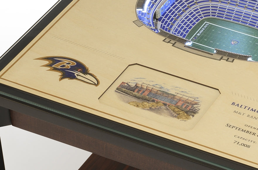 Ravens 25-Layer Lighted StadiumView End Table