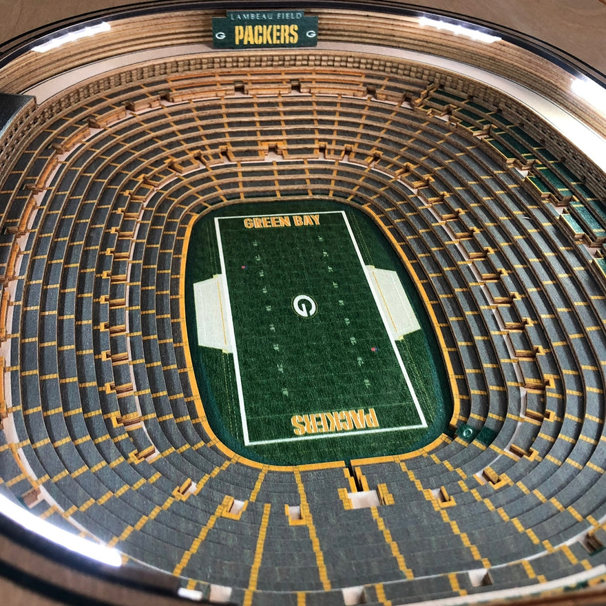 Packers 25-Layer Lighted StadiumView End Table