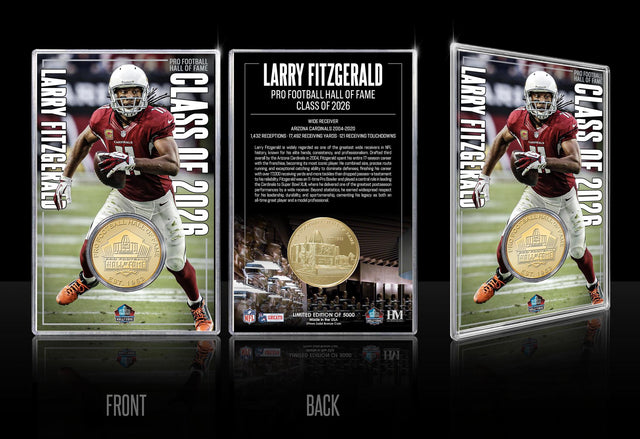 Larry Fitzgerald Class of 2026 Hall of Fame Induction Bronze Coin Card - DS