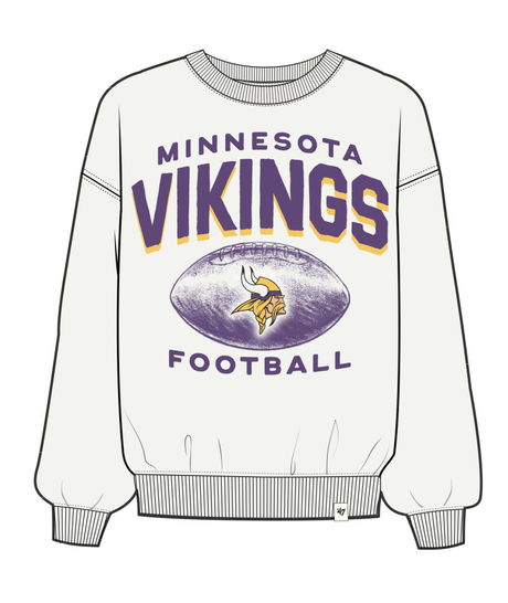 Vikings 2025 '47 Brand Women's Arch Cloud Oversized Crewneck