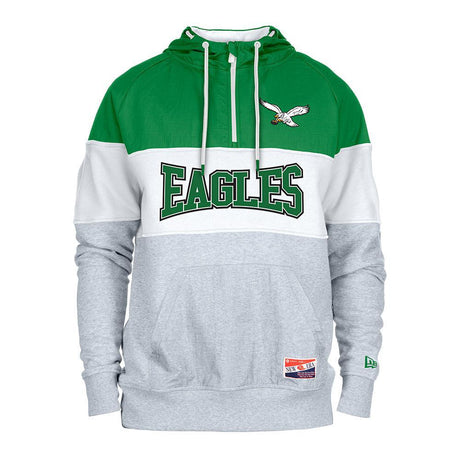 Eagles 2024 New Era Men's Throwback Quarter Zip Hood