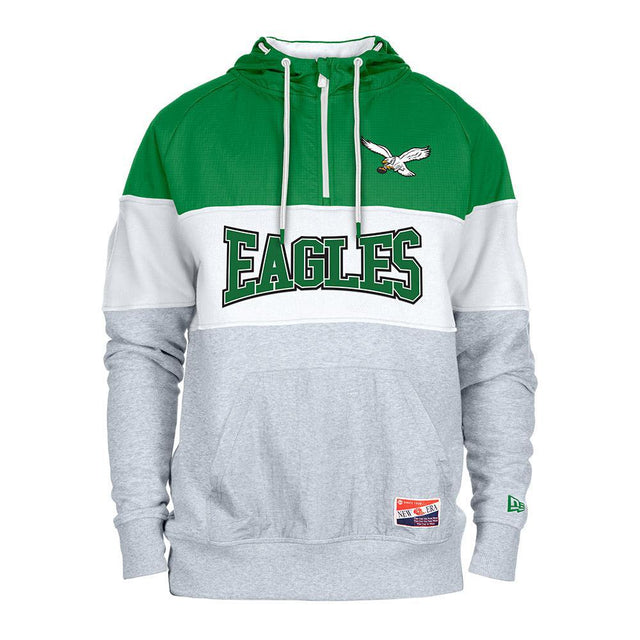 Eagles 2024 New Era Men's Throwback Quarter Zip Hood