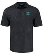 Panthers Cutter and Buck Men's Black Pike Eco Shadow Check Print Polo