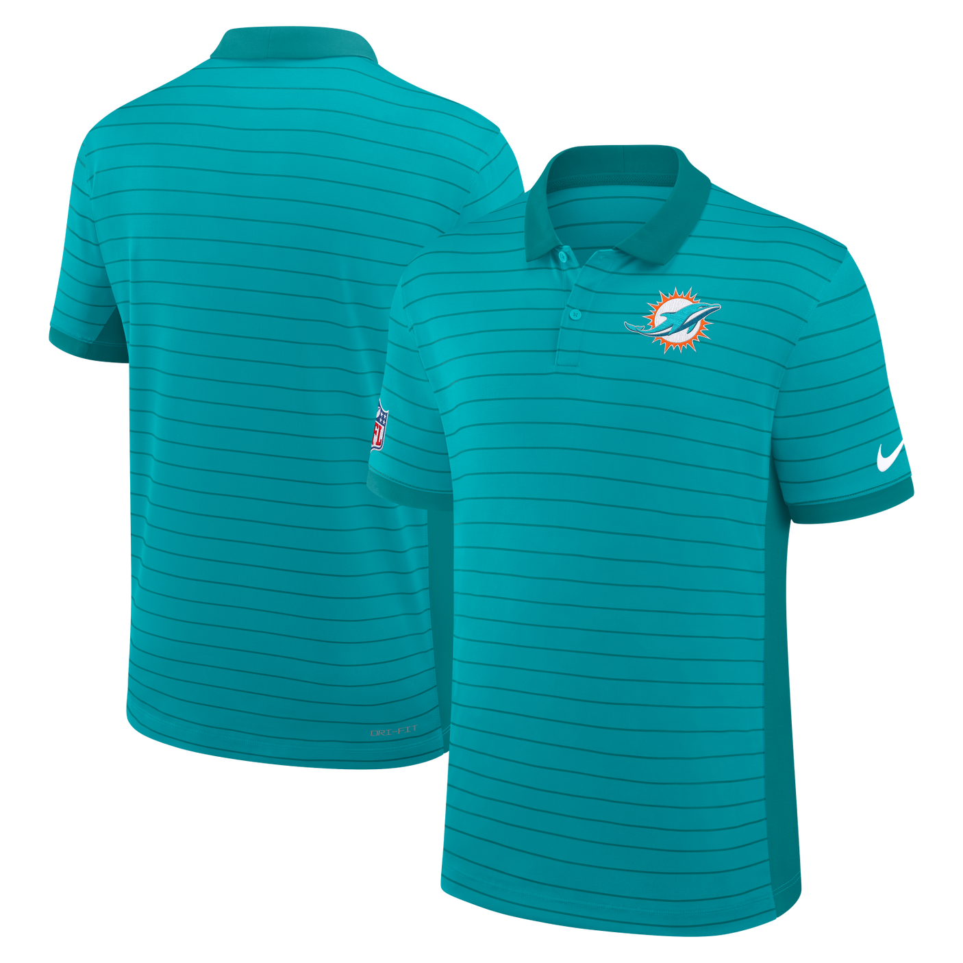Dolphins 2025 Nike Dri-Fit Victory Stripe Polo