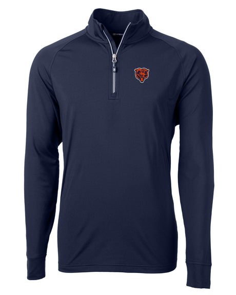 Bears Cutter and Buck Men's Alternate Navy Adapt Eco Knit Quarter Zip Pullover